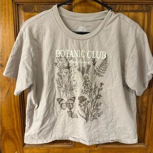 Women’s Large Floral Crop Top Natural